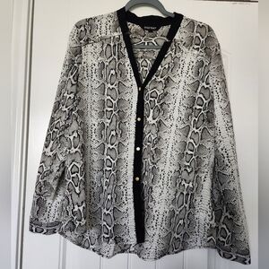 Ellen Tracy Monochrome Snakeskin Blouse